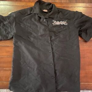 Black Casual Button Down Shirt